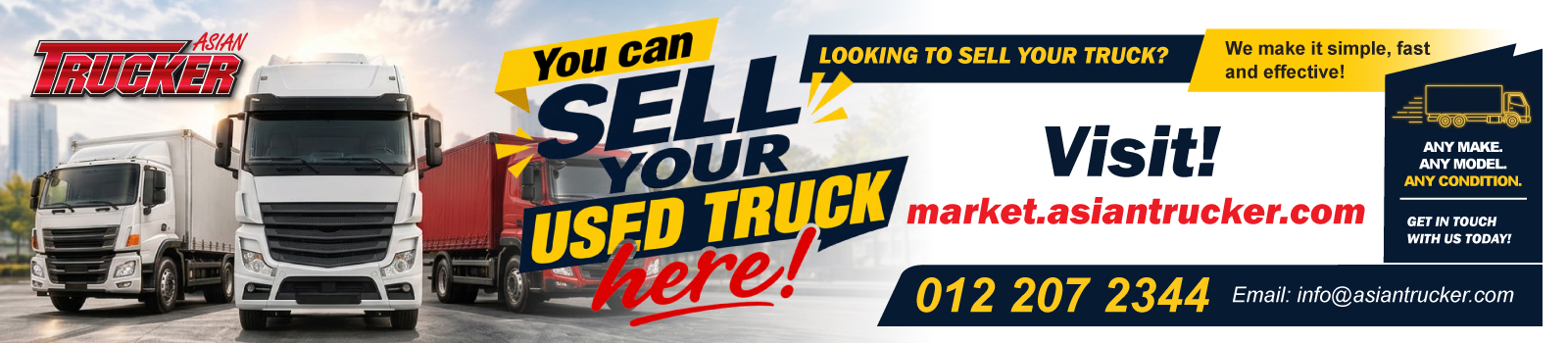 Sell your used truck on "Market", Asian Trucker's platform for used trucks